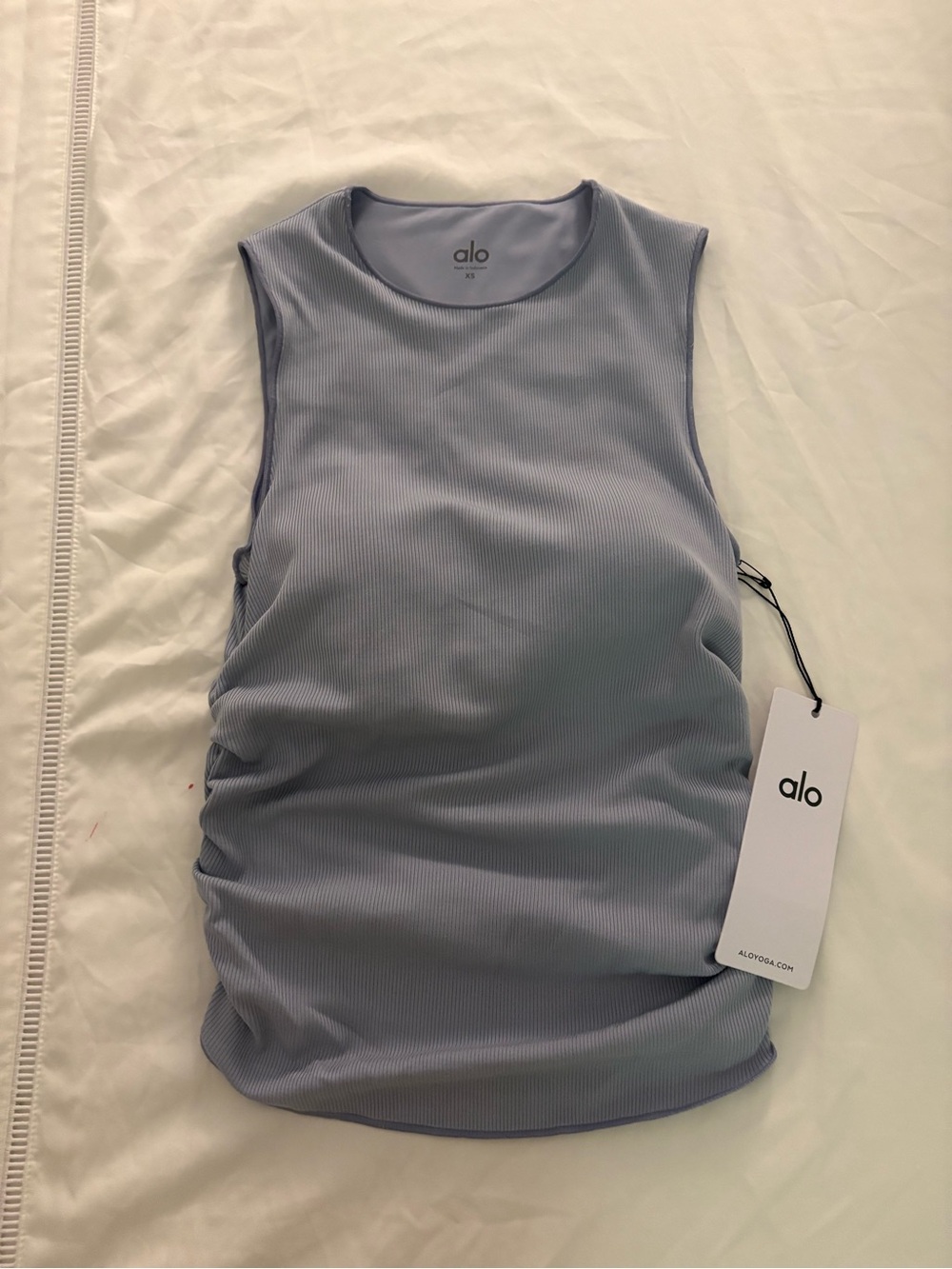 ALO Yoga Ribbed En Pointe Tank - Winter Frost size xs BNWT